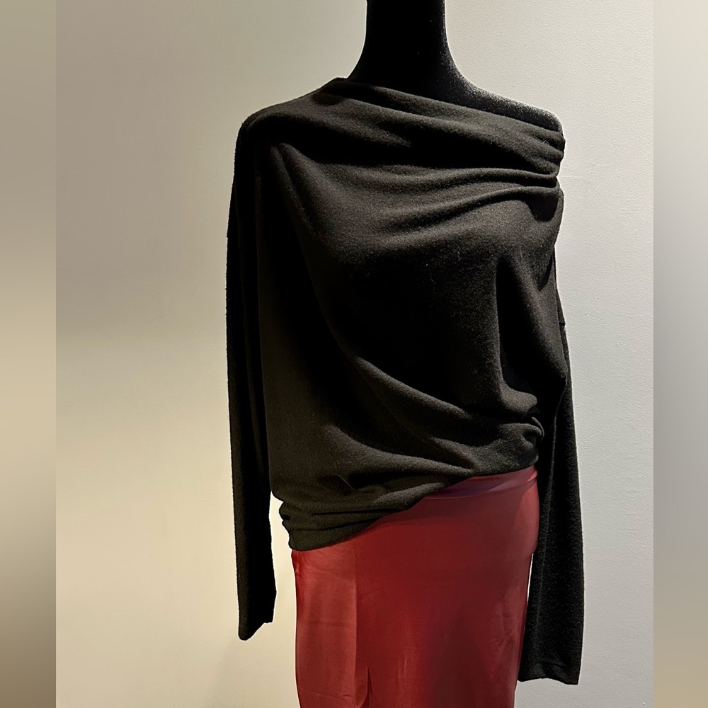 Black oh, so soft off shoulder black top. Made in USA